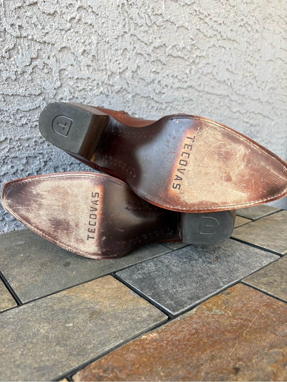 Tecovas The Daisy Women's Brown Leather Western Ankle Boots - Picture 7 of 9